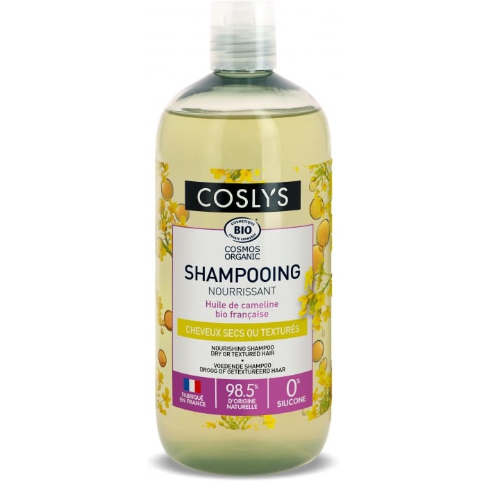Sampon Bio pentru par uscat si deteriorat cu ulei de camelina Cosmos Organic, 500 ml, Coslys