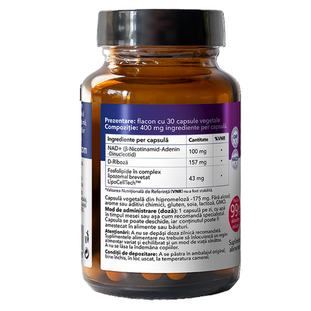 Lipozomal NAD+, 30 capsule vegetale, Hypernatura 704079