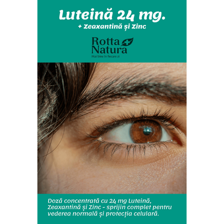 Luteina 24 mg + Zeaxantina si Zinc, 90 capsule vegetale, Rotta Natura 705170