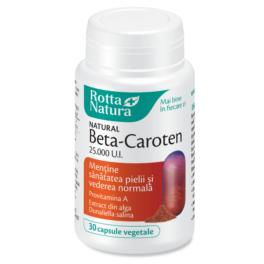 Beta-Caroten, 25000 UI, 30 capsule vegetale, Rotta Natura