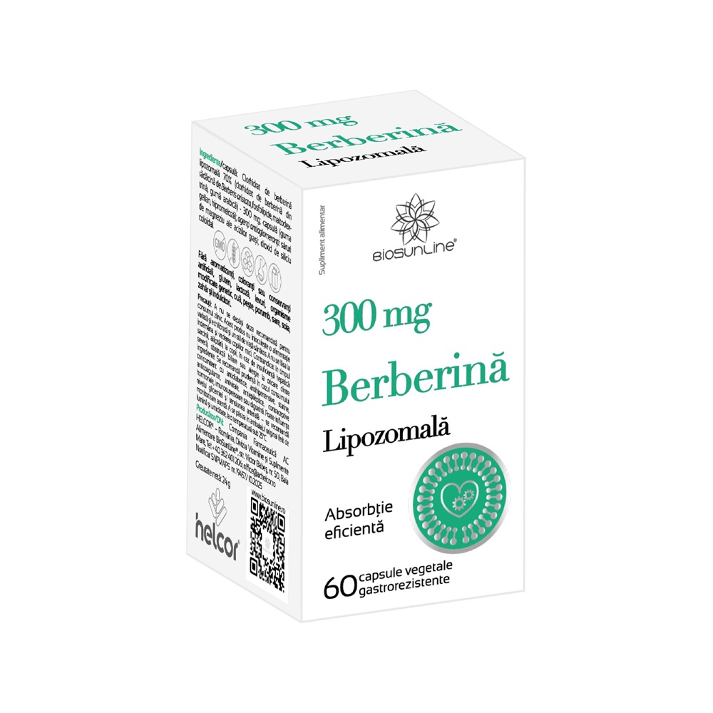 Berberina Lipozomala, 60 capsule vegetale, BioSunLine