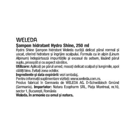 Sampon hidratant Hydro Shine, 250 ml, Weleda 707382