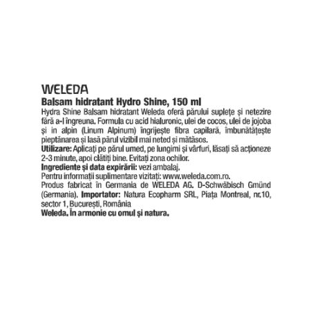 Balsam hidratant Hydro Shine, 150 ml, Weleda 707378