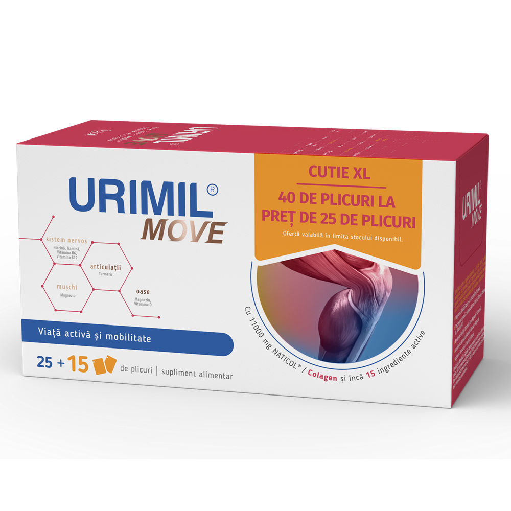 Urimil Move, 25 + 15 plicuri, Naturpharma