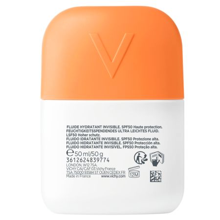 Fluid hidratant invizibil cu protectie solara SPF 50 Capital Soleil UV Aqua, 50 ml, Vichy 705512