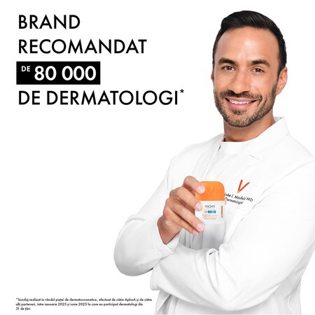 Fluid hidratant colorat cu protectie solara SPF 50 Nuanta Light Capital Soleil UV Aqua, 50 ml, Vichy 705556