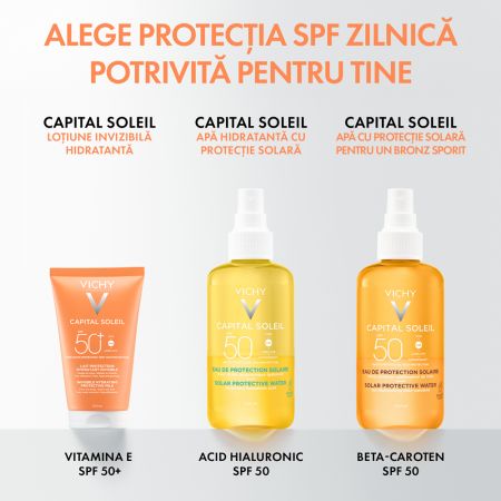 Lotiune hidratanta cu protectie solara SPF 50+ Capital Soleil, 150 ml, Vichy 705583