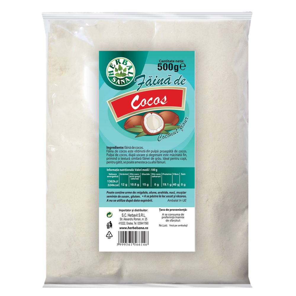 Faina de cocos, 500 g, Herbavit