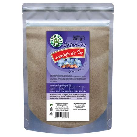 Faina din seminte de in, 250 g, Herbavit