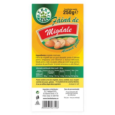 Faina de migdale, 250 g, Herbavit 705849