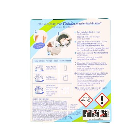 Detergent ecologic si hipoalergenic pentru rufe, 40 foite, Natulim 706856
