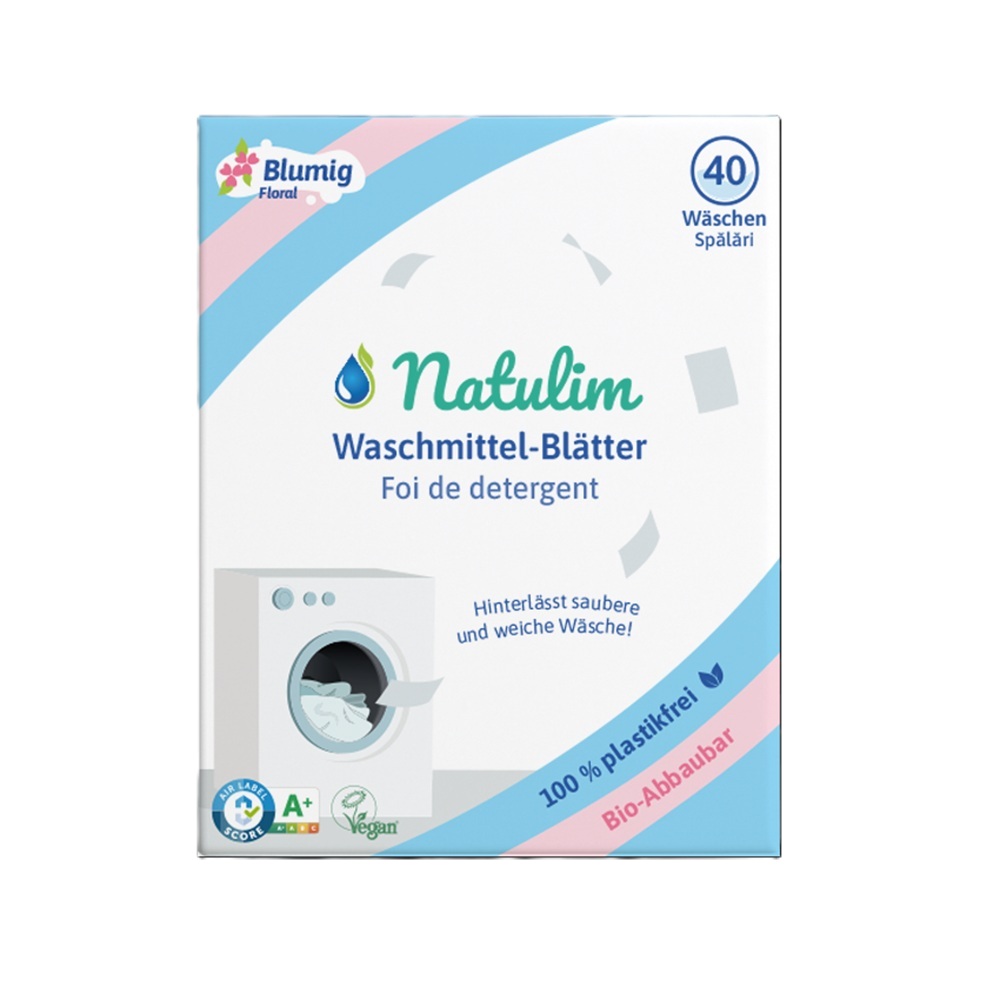 Detergent ecologic pentru rufe cu parfum floral, 40 foite, Natulim