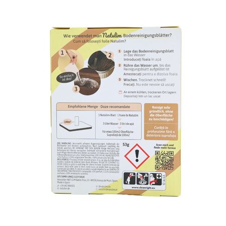 Detergent pentru pardoseli, 30 foite, Natulim 706866
