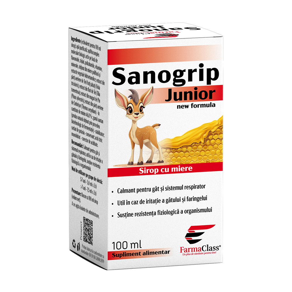 Sirop pentru copii Sanogrip Junior, 100 ml, FarmaClass