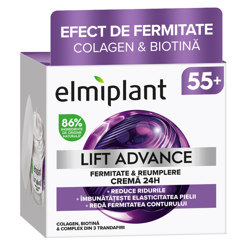 Crema de fata pentru fermitate pentru varsta 55+ Lift Advance, 50 ml, Elmiplant