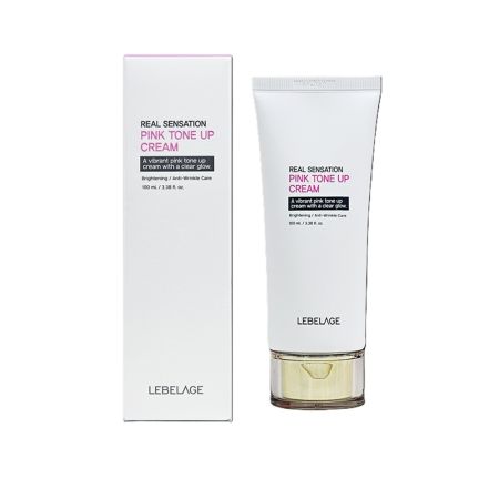 Crema iluminatoare pentru fata Real Sensation Pink Tone Up, 100 ml, Lebelage