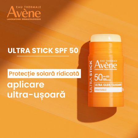 Stick invizibil pentru protectie solara SPF 50 Ultra Stick Sun Care, 45 g, Avene 706293