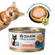 Hrana umeda cu somon cuburi in supa pentru pisici, 80 g, Shaw 706335