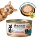 Hrana umeda cu somon cuburi in supa pentru pisici, 80 g, Shaw 706335