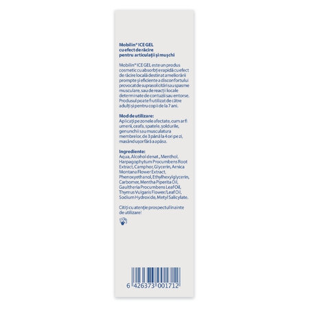Gel termic pentru articulatii si muschi Mobilin Ice, 100 ml, Viva Pharma 708839