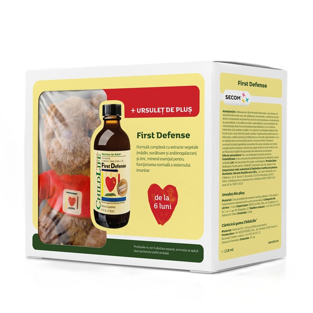 Pachet Sirop First Defense 118.5 ml+Ursulet de plus, Secom