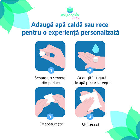 Servetele comprimate, 200 bucati, Only Napkin Baby 706798
