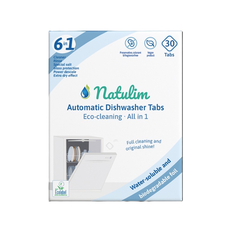 Detergent pentru masina de spalat vase 6 in 1, 30 tablete, Natulim