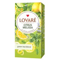 Amestec de ceai verde, plante, coaja de portocala, cu aroma de lamaie Citrus Melissa, 24 plicuri x 1.5 g, Lovare