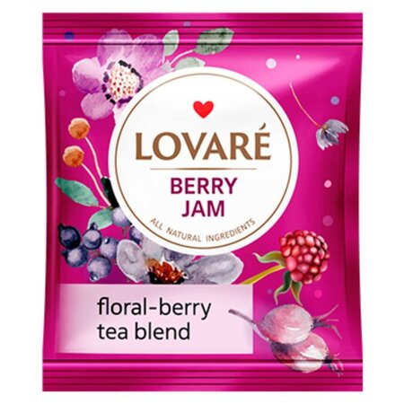 Amestec de ceai de hibiscus, fructe de padure si petale de flori Berry Jam, 24 plicuri x 1.5 g, Lovare 707040