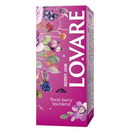Amestec de ceai de hibiscus, fructe de padure si petale de flori Berry Jam, 24 plicuri x 1.5 g, Lovare 707039