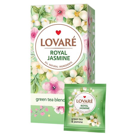 Amestec de ceai verde si petale de iasomie Royal Jasmine, 24 plicuri x 2 g, Lovare 707096