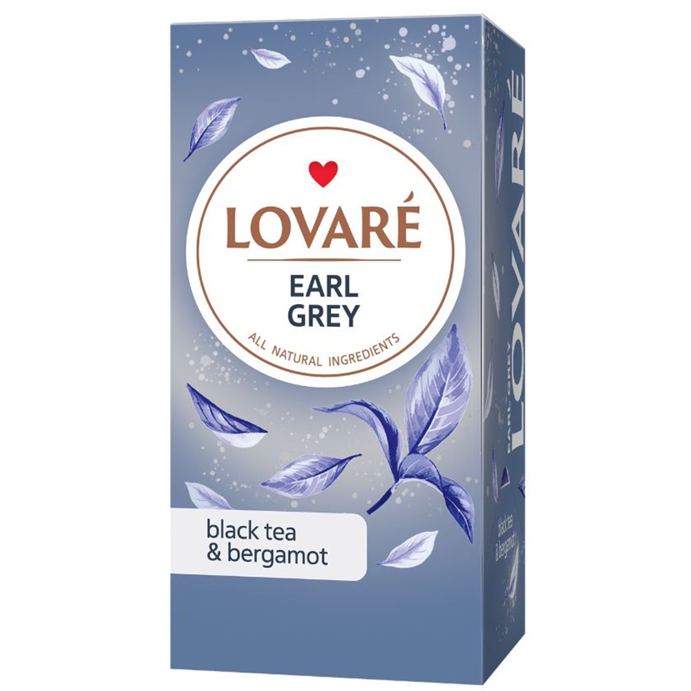 Ceai negru de ceylon cu ulei de bergamota Earl Grey, 24 plicuri x 2 g, Lovare