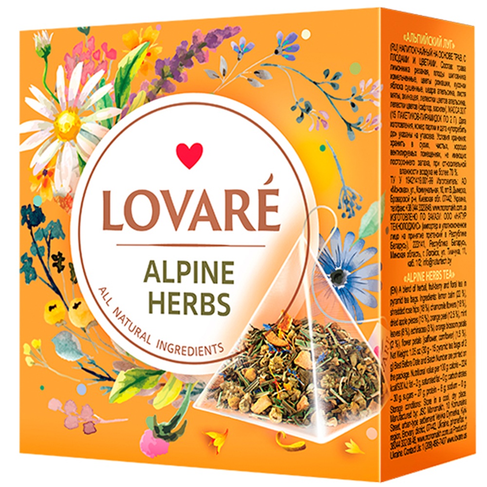 Amestec de ceai de plante, flori si fructe Alpine Herbs, 15 plicuri x 2 g, Lovare