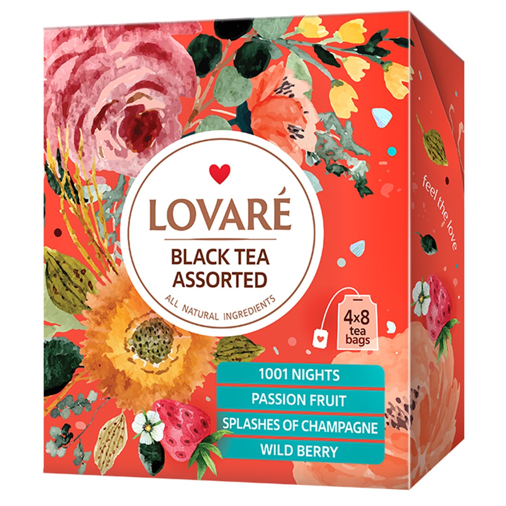 Ceai negru asortat Assorted Black Tea, 32 plicuri x 2 g, Lovare