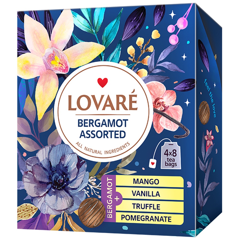Ceai negru asortat cu bergamota Assorted Bergamot Tea, 32 plicuri x 2 g, Lovare