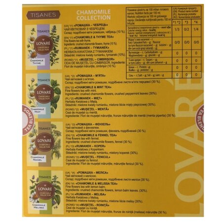 Ceai de musetel asortat Chamomile Collection, 32 plicuri x 1.3 g, Lovare 710338