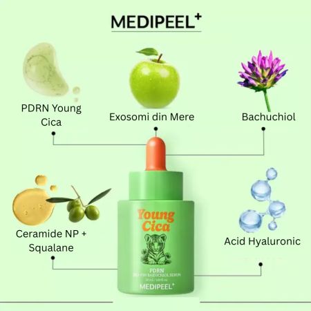 Ser de fata anti-aging calmant cu PDRN, Cica si Bakuchiol Young Cica, 50 ml, Medipeel 707330