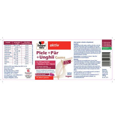 Piele + Par +Unghii, 60 jeleuri gumate, Doppelherz 707355