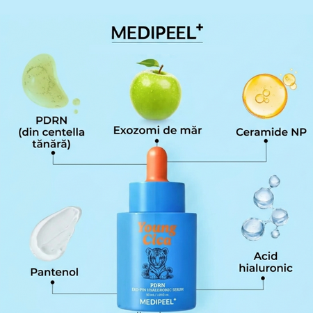 Ser de fata intensiv hidratant cu PDRN, Cica si Acid Hialuronic Young Cica, 50 ml, Medipeel 707364