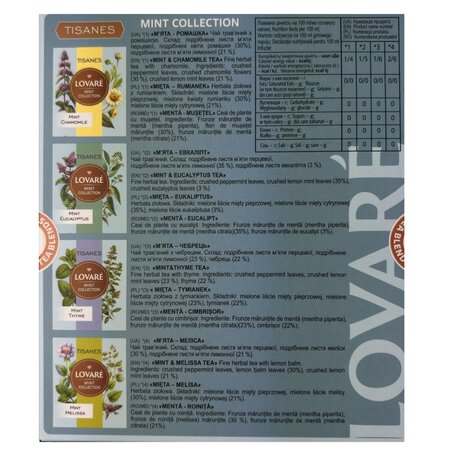 Ceai de menta asortat Mint Collection, 32 plicuri x 1.3 g, Lovare 710343
