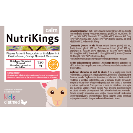 Sirop NutriKings Calm, 150 ml, Dietmed 707397