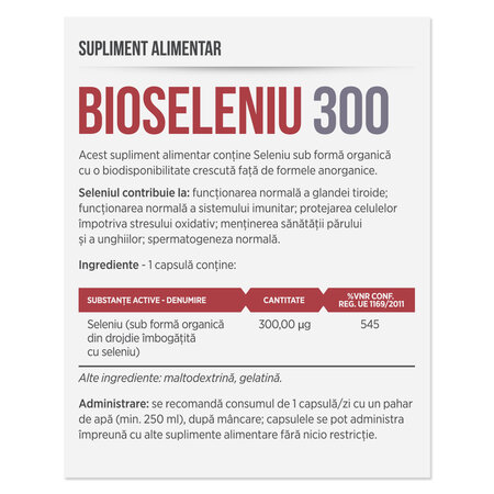 Bioseleniu, 300, 30 capsule, Parapharm 690046