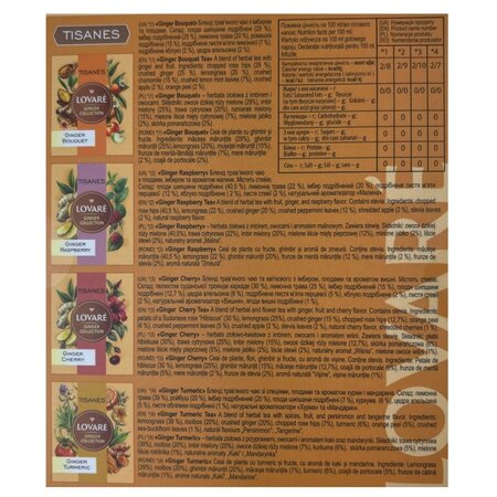 Ceai de plante asortat Ginger Collection, 32 plicuri x 1.8 g, Lovare 710349