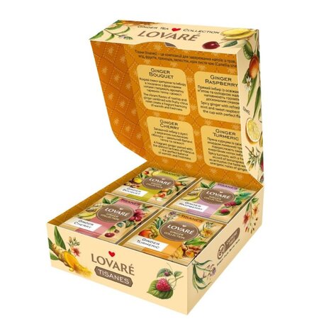 Ceai de plante asortat Ginger Collection, 32 plicuri x 1.8 g, Lovare 707416