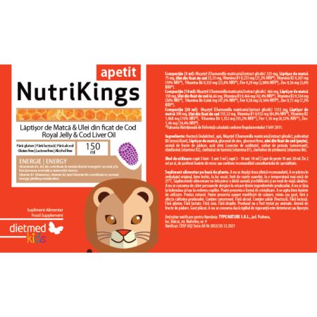 Sirop NutriKings Apetit, 150 ml, Dietmed 707468