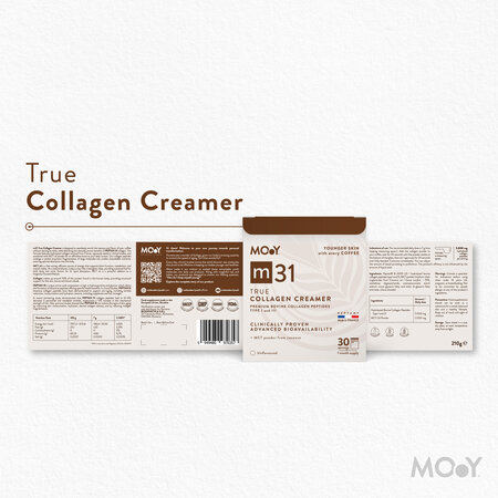 Pudra de colagen bovin cu peptide m31 True Colagen Creamer, 210 g, Molecules of Youth 707635