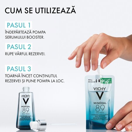 Refill Gel Booster zilnic cu efect de hidratare si reumplere Mineral 89, 50 ml, Vichy 707889