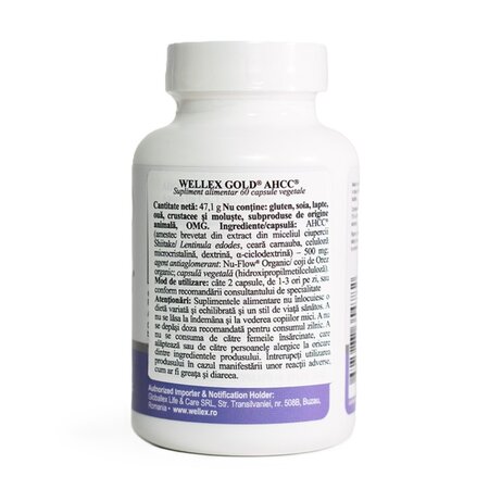 Wellex Gold AHCC, 60 capsule vegetale, Wellex 708031