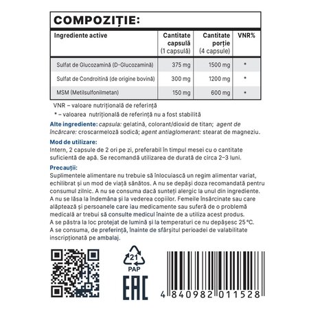 Artrofort Articulatii, 120 capsule, Balkan ProHealth 708221