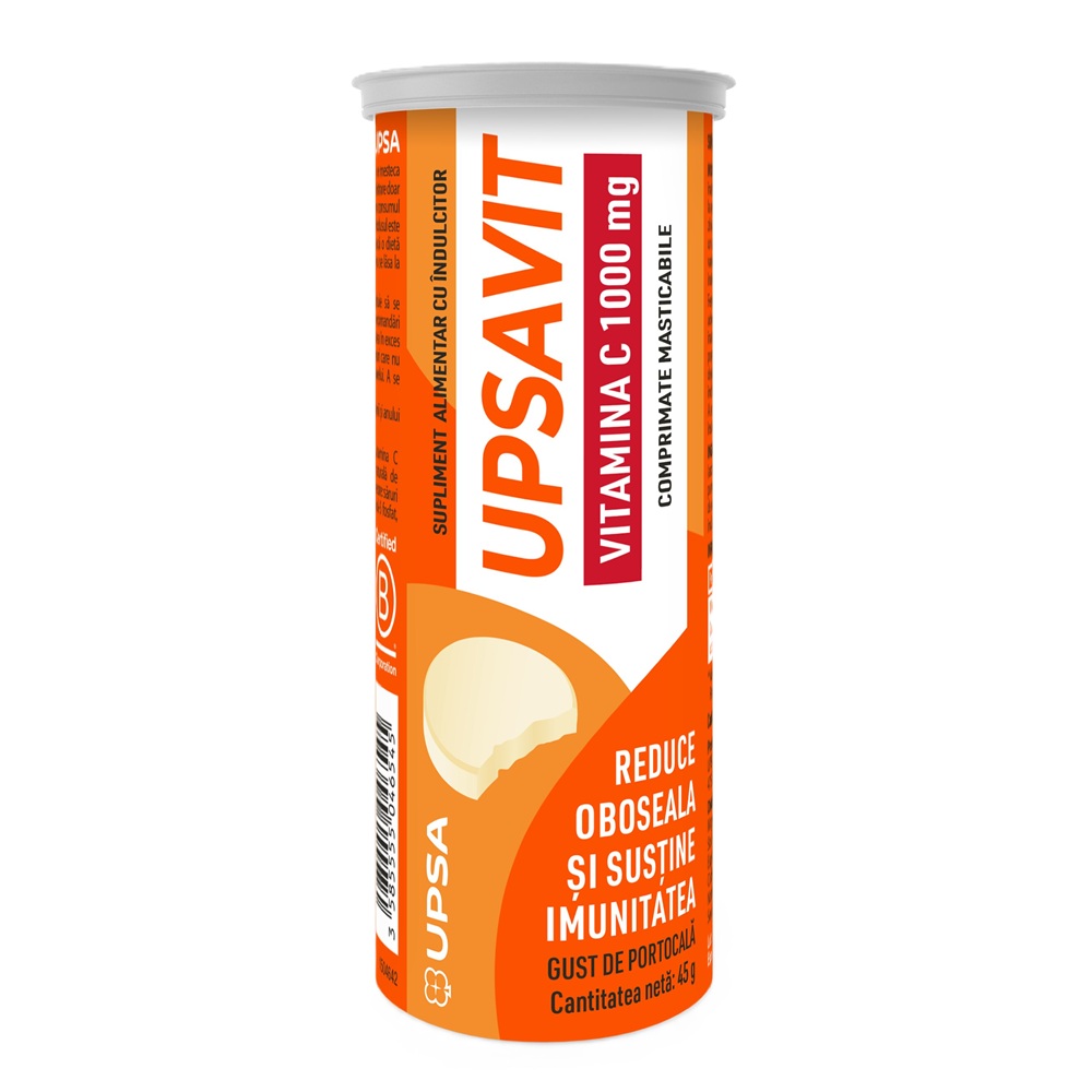 Vitamina C Upsavit, 15 comprimate masticabile, Upsa
